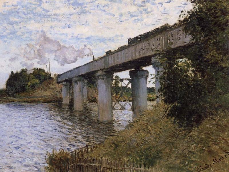 Claude Monet The Railway Bridge Norge oil painting art